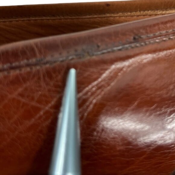 Bostonian Brown Leather Upper Dress Shoe Slip On Tassels Made in Italy Size 12 - Picture 14 of 16